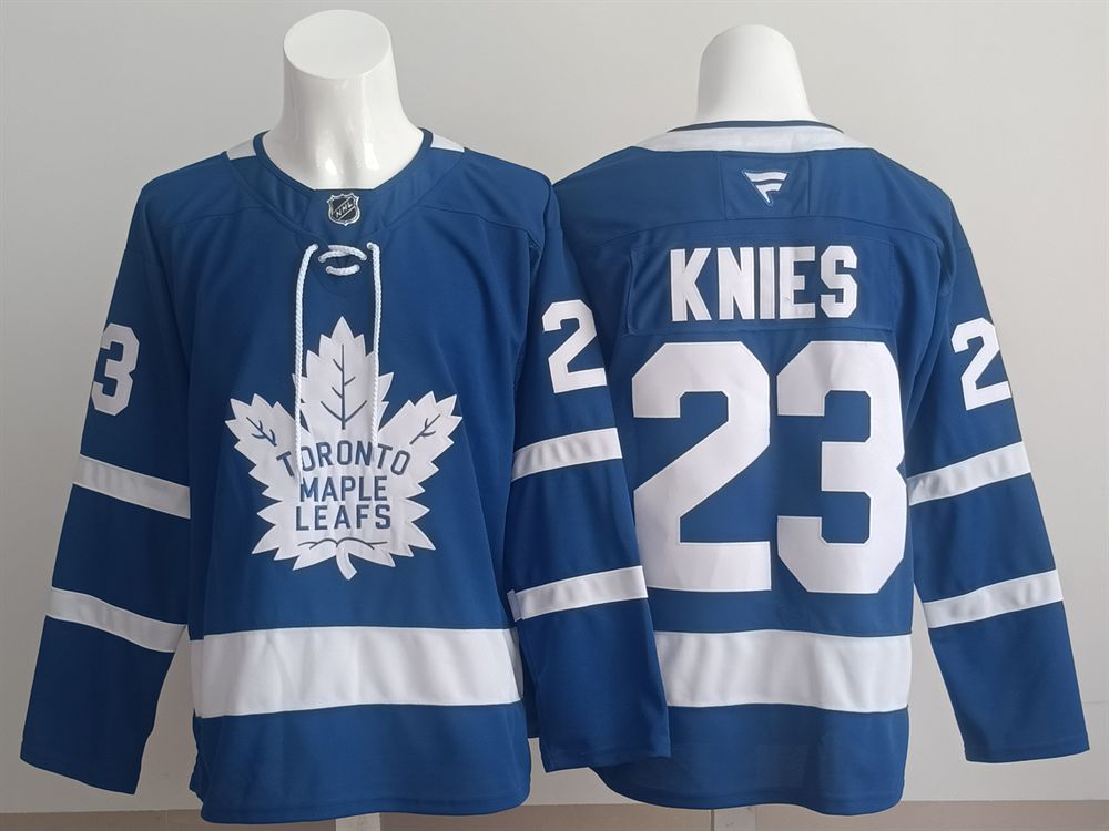 Men 2025 Toronto Maple Leafs #23 Knies Blue Fanatics Home Premium NHL Jersey style 1->toronto maple leafs->NHL Jersey